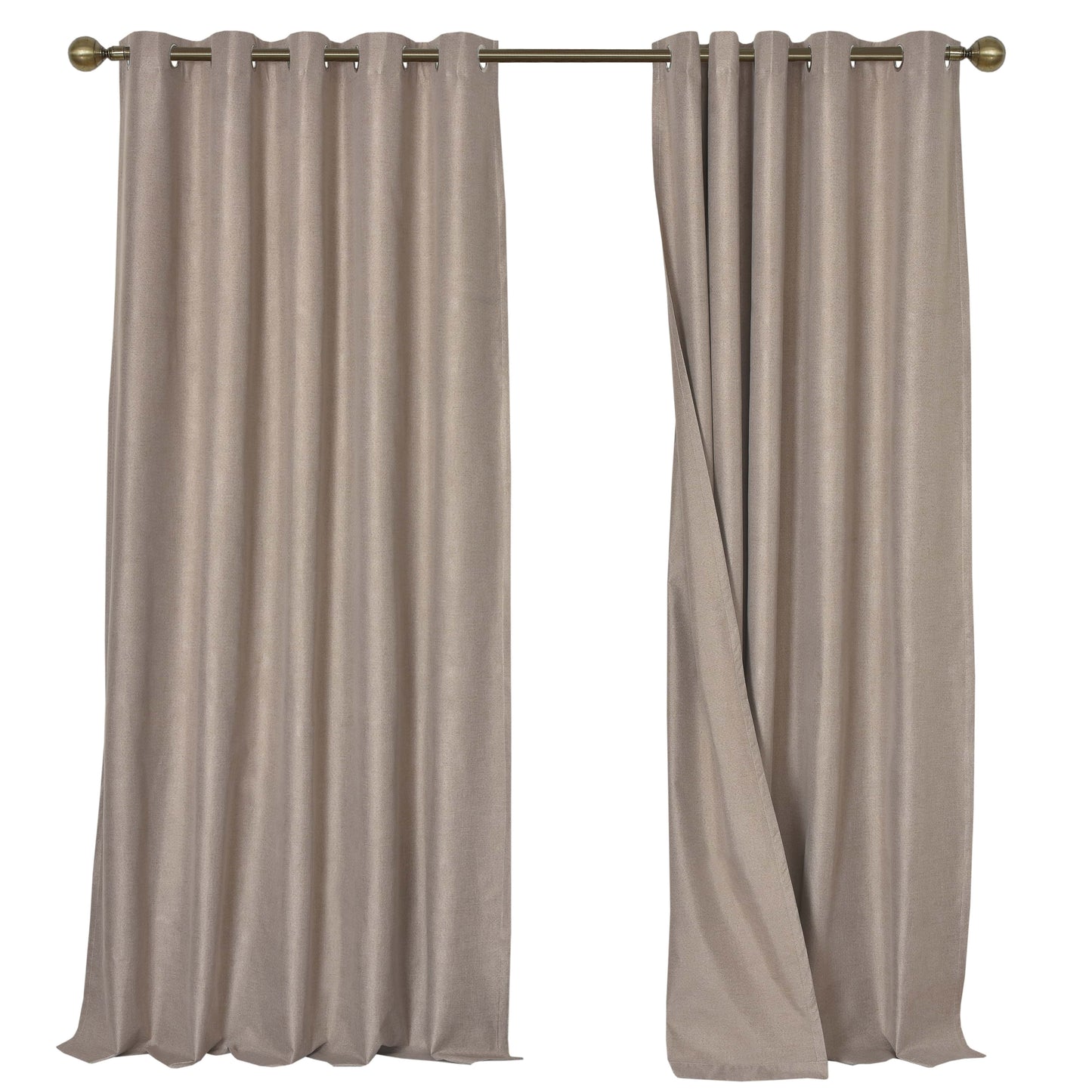OLIVIA ROCCO Curtain NATURAL / 66" (WIDTH) x 72" (DROP) LOOMWORKS Blackout Linen Eyelet Curtains Wholesale Manchester UK