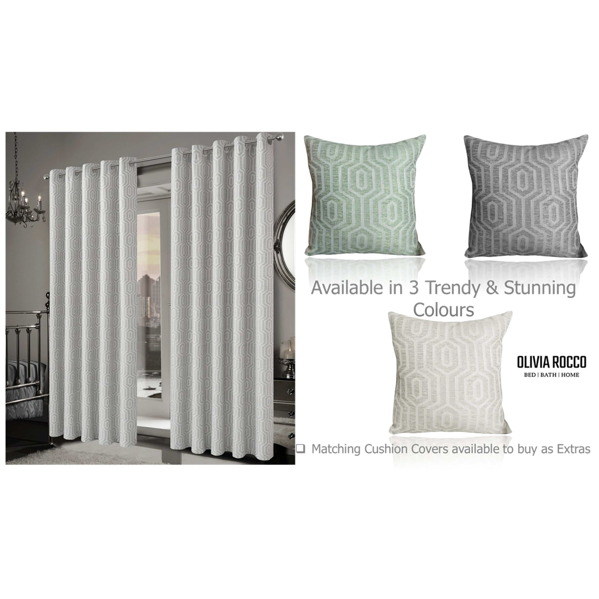 OLIVIA ROCCO Curtain Paris Eyelet Jacquard Curtains Natural Wholesale Manchester UK