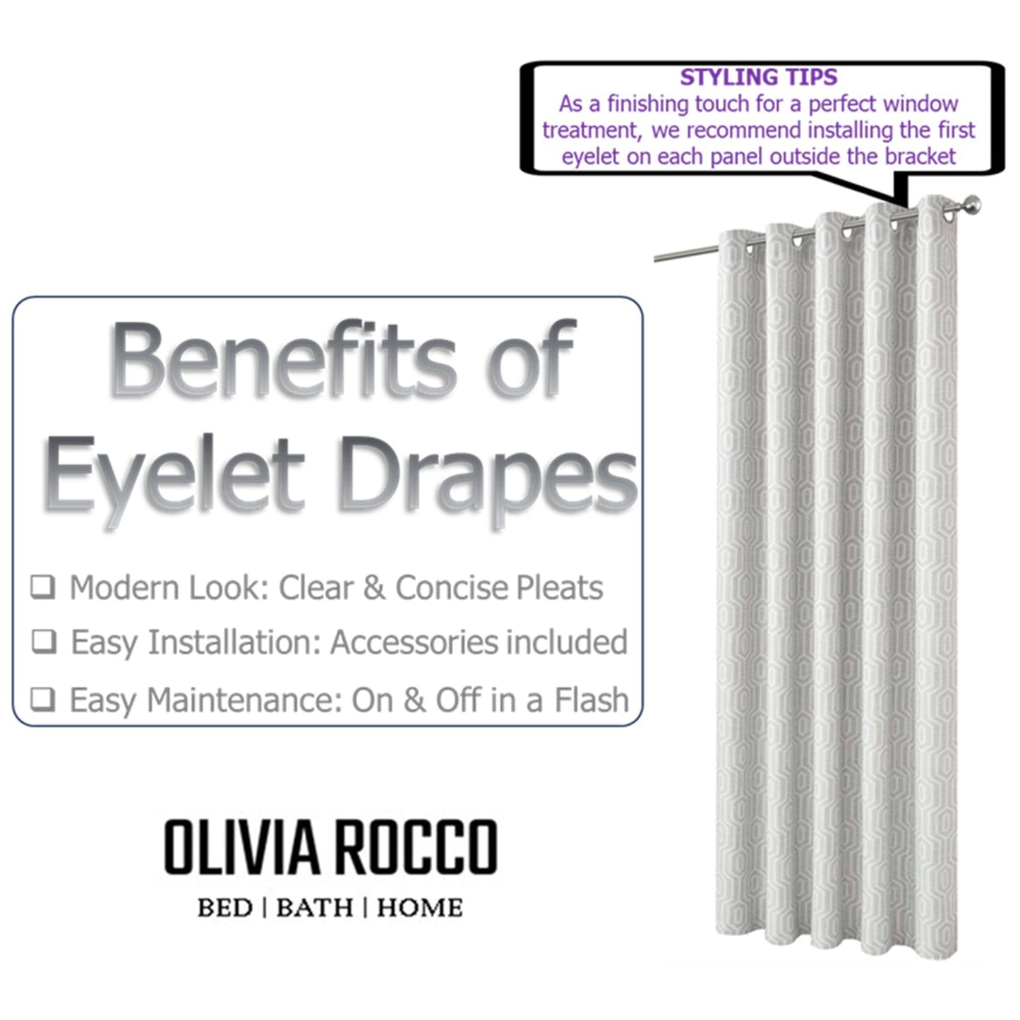 OLIVIA ROCCO Curtain Paris Eyelet Jacquard Curtains Natural Wholesale Manchester UK