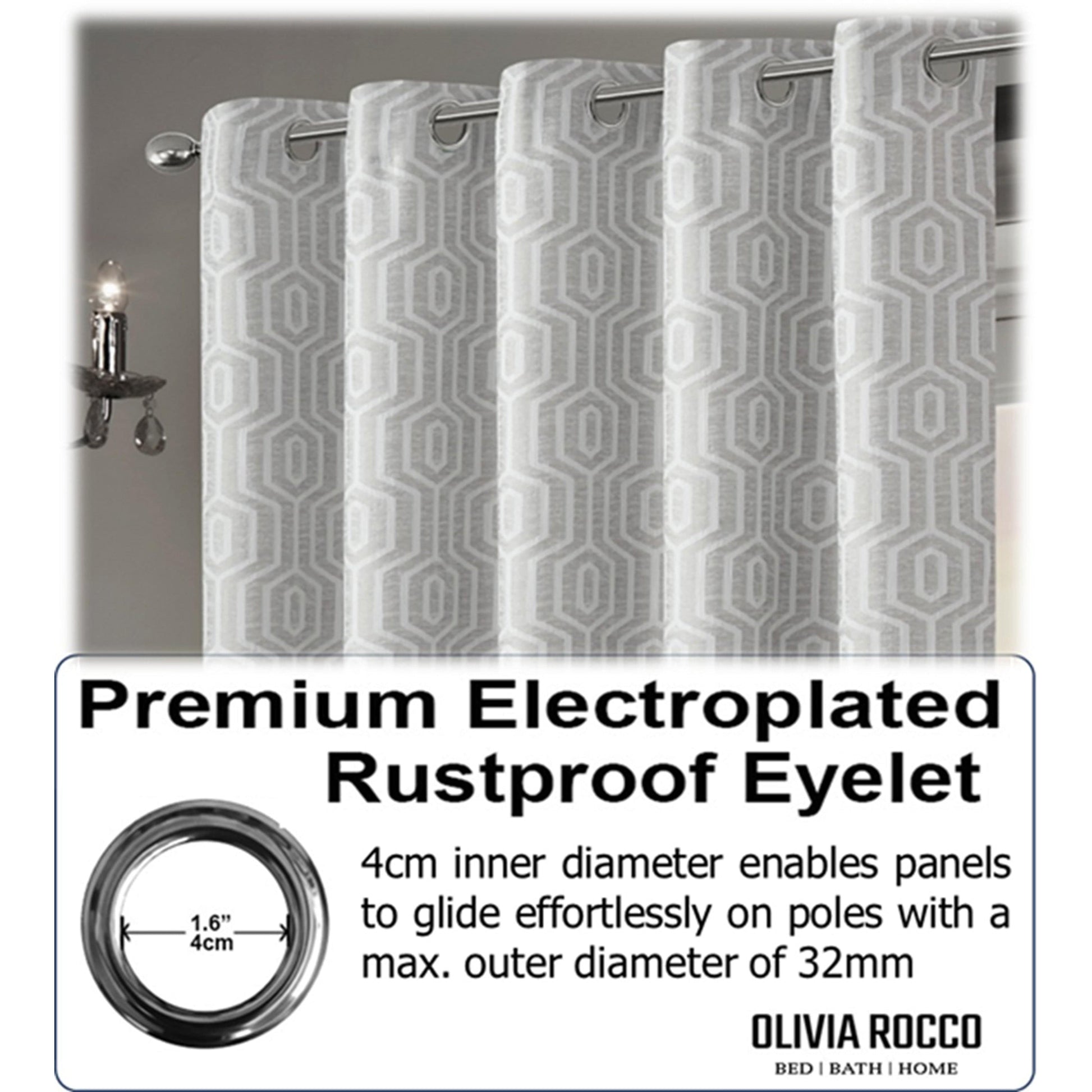 OLIVIA ROCCO Curtain Paris Eyelet Jacquard Curtains Natural Wholesale Manchester UK