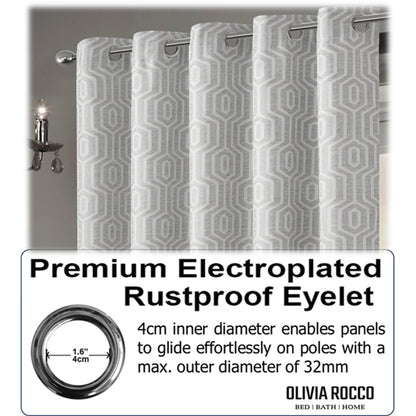 OLIVIA ROCCO Curtain Paris Eyelet Jacquard Curtains Natural Wholesale Manchester UK