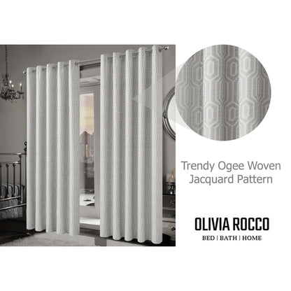 OLIVIA ROCCO Curtain Paris Eyelet Jacquard Curtains Natural Wholesale Manchester UK