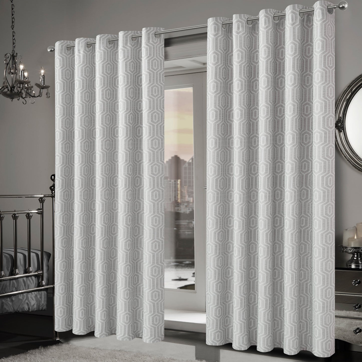 OLIVIA ROCCO Curtain Paris Eyelet Jacquard Curtains Natural Wholesale Manchester UK