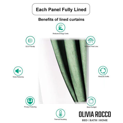 OLIVIA ROCCO Curtain Paris Eyelet Jacquard Curtains Sage Green Wholesale Manchester UK