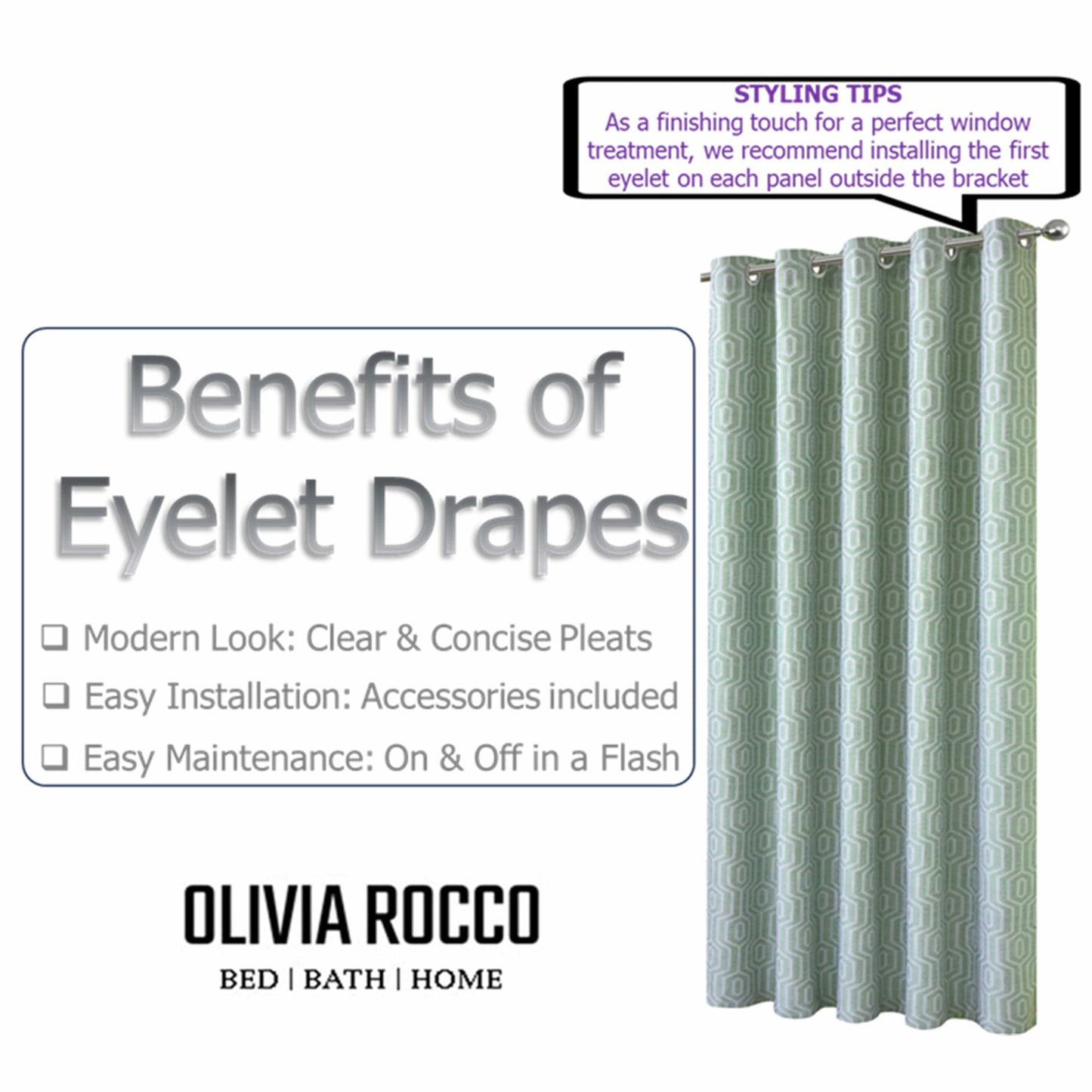 OLIVIA ROCCO Curtain Paris Eyelet Jacquard Curtains Sage Green Wholesale Manchester UK