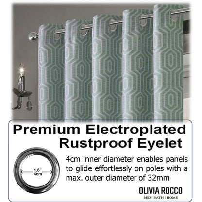 OLIVIA ROCCO Curtain Paris Eyelet Jacquard Curtains Sage Green Wholesale Manchester UK