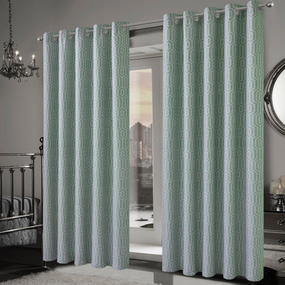 OLIVIA ROCCO Curtain Paris Eyelet Jacquard Curtains Sage Green Wholesale Manchester UK