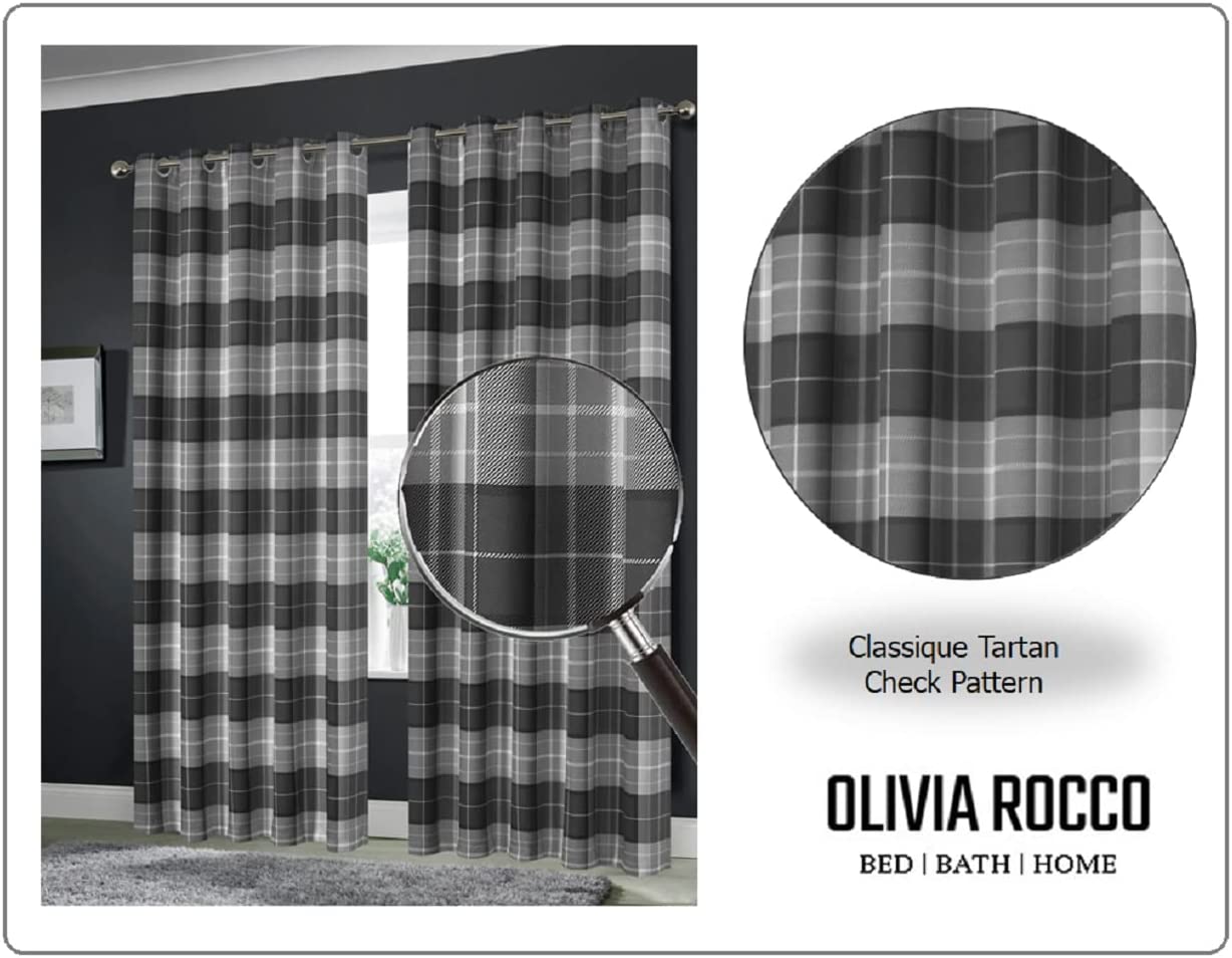 OLIVIA ROCCO Curtain Printed Check & Marble Blackout Curtains Wholesale Manchester UK