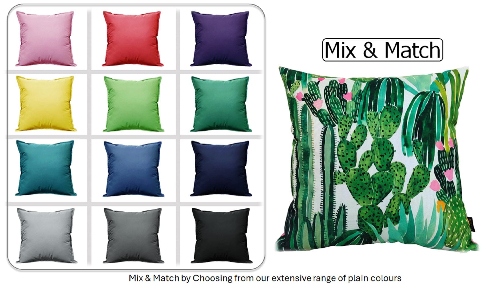 OLIVIA ROCCO Cushions 43 x 43 cm / CACTUS Cactus Waterproof Outdoor Cushions 43x43cm Wholesale Manchester UK
