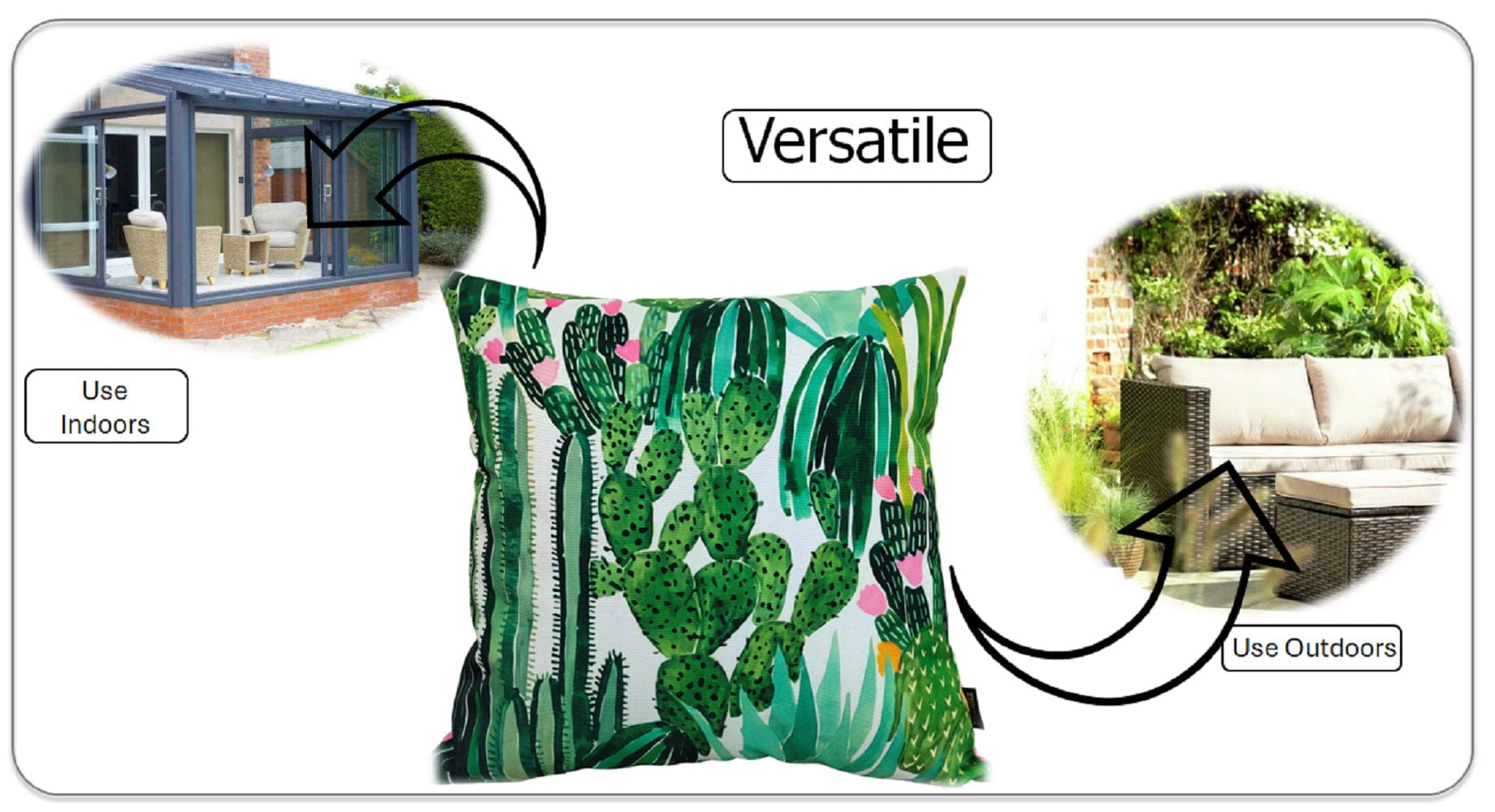 OLIVIA ROCCO Cushions 43 x 43 cm / CACTUS Cactus Waterproof Outdoor Cushions 43x43cm Wholesale Manchester UK