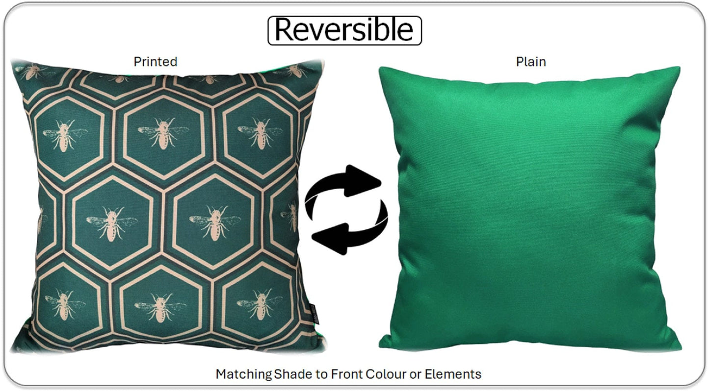 OLIVIA ROCCO Cushions 43 x 43 cm / EMERALD BEES Emerald Bees Waterproof Cushion Covers 43x43cm Wholesale Manchester UK