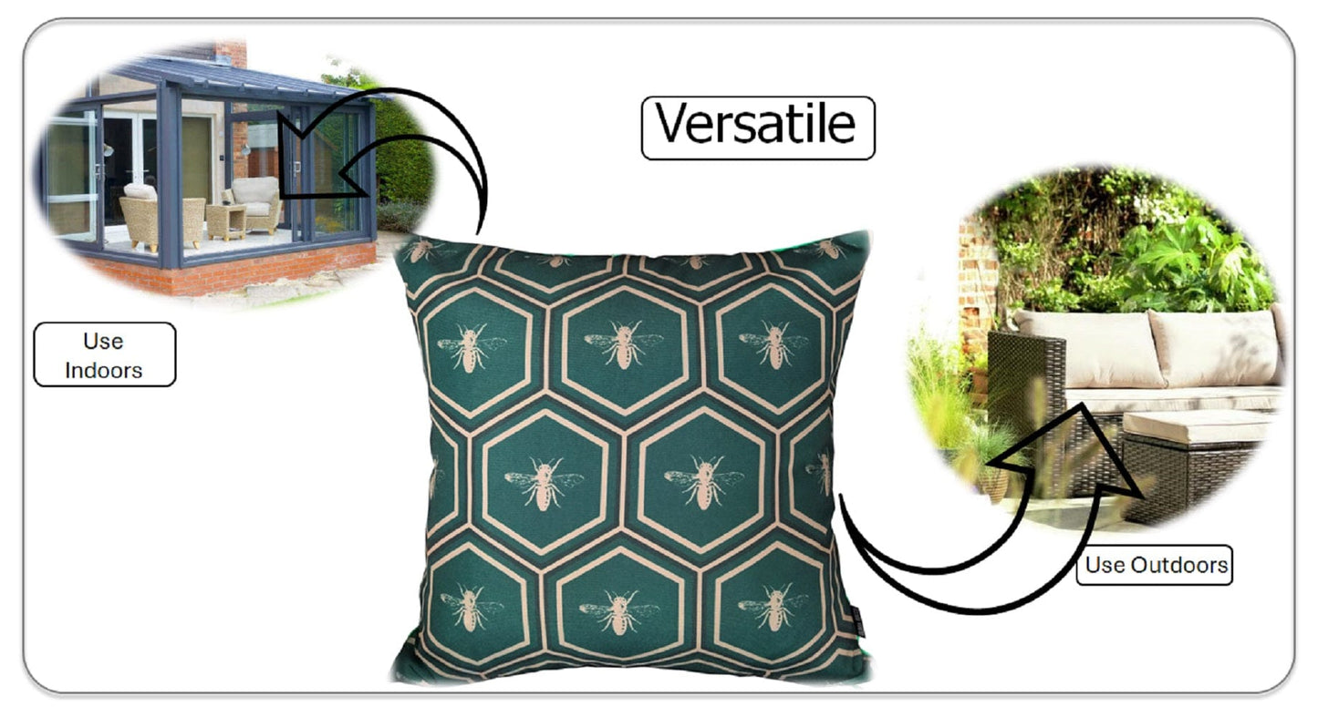 OLIVIA ROCCO Cushions 43 x 43 cm / EMERALD BEES Emerald Bees Waterproof Cushion Covers 43x43cm Wholesale Manchester UK