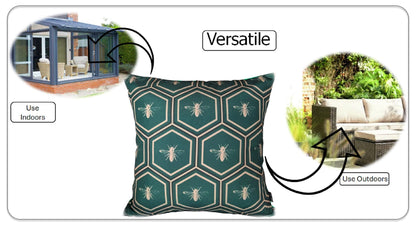 OLIVIA ROCCO Cushions 43 x 43 cm / EMERALD BEES Emerald Bees Waterproof Cushion Covers 43x43cm Wholesale Manchester UK