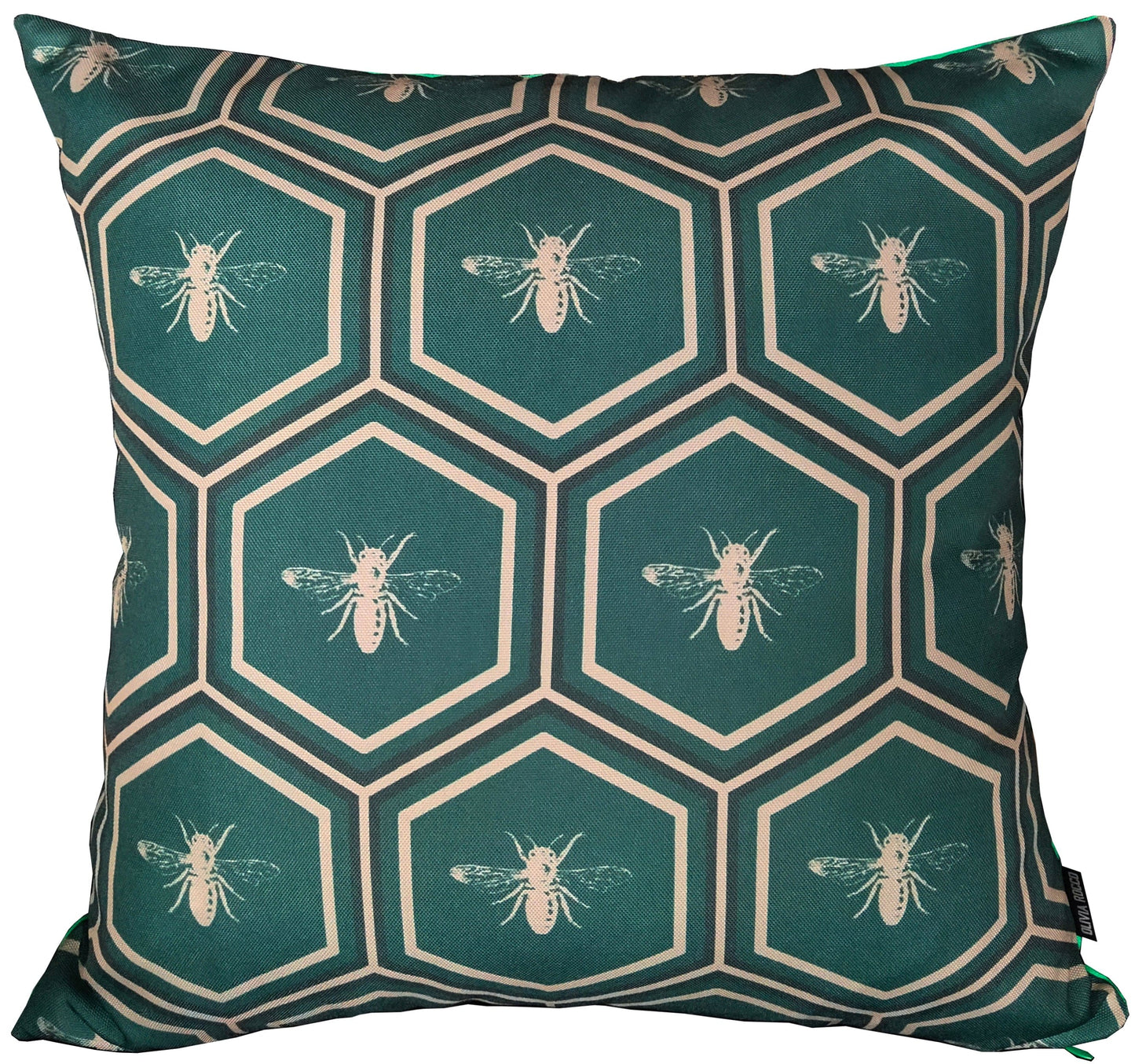 OLIVIA ROCCO Cushions 43 x 43 cm / EMERALD BEES Emerald Bees Waterproof Cushion Covers 43x43cm Wholesale Manchester UK