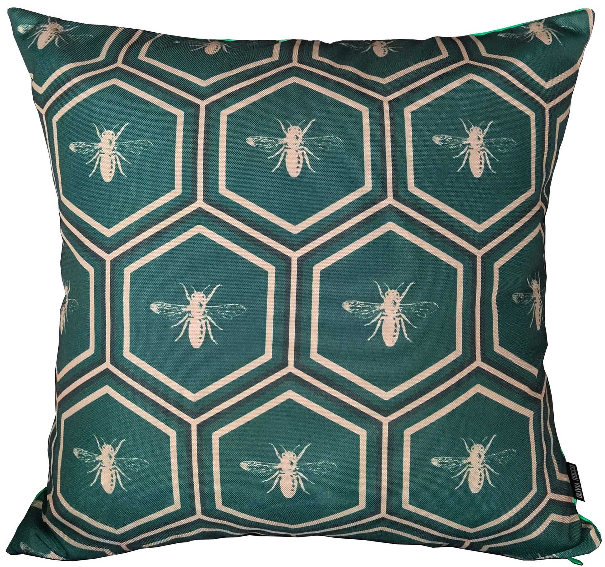 OLIVIA ROCCO Cushions 43 x 43 cm / EMERALD BEES Emerald Bees Waterproof Cushion Covers 43x43cm Wholesale Manchester UK