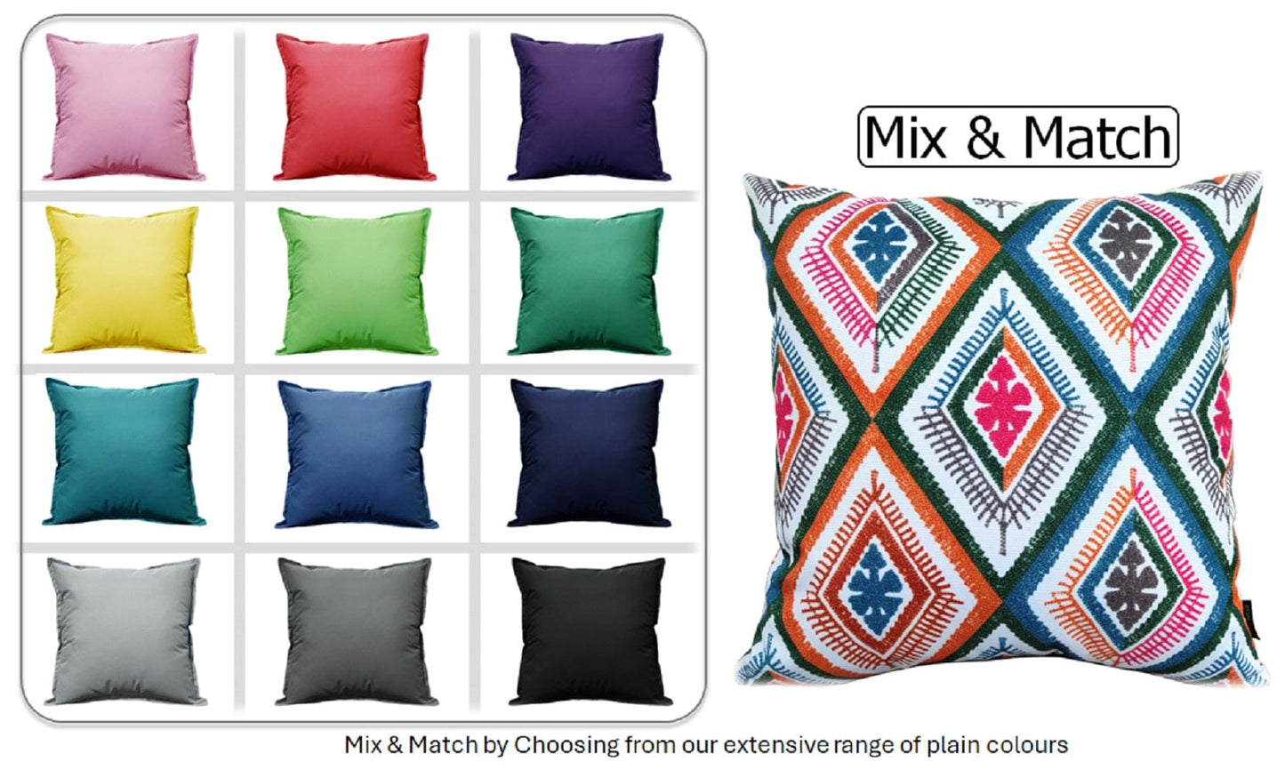 OLIVIA ROCCO Cushions 43 x 43 cm / MEZE MULTI Vibrant Meze Waterproof  Cushion Covers 43x43cm Wholesale Manchester UK