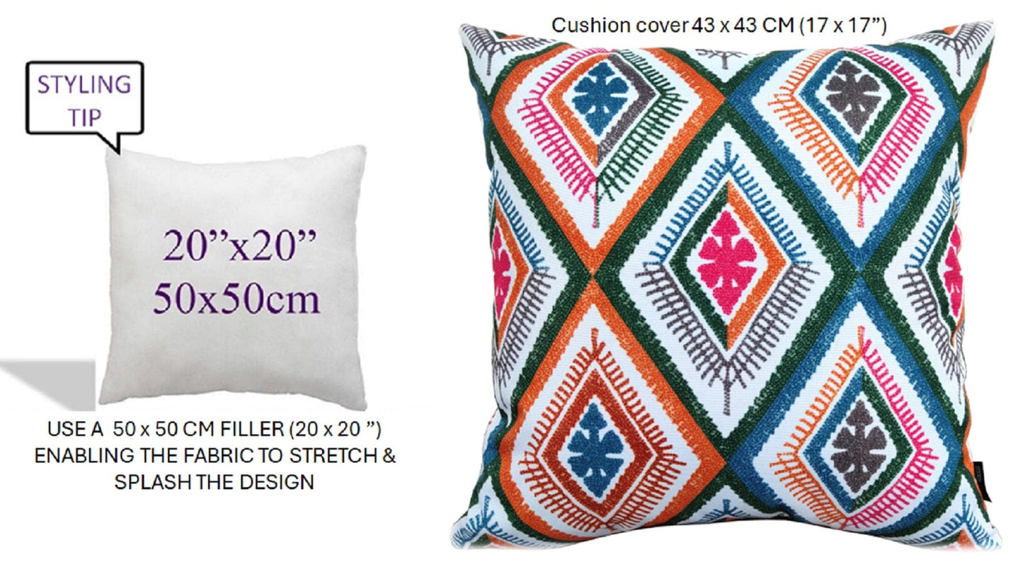 OLIVIA ROCCO Cushions 43 x 43 cm / MEZE MULTI Vibrant Meze Waterproof  Cushion Covers 43x43cm Wholesale Manchester UK