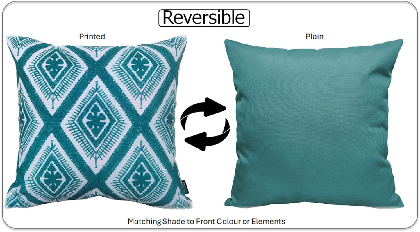 OLIVIA ROCCO Cushions 43 x 43 cm / MEZE TEAL Meze Teal Waterproof Cushion Covers 43x43cm Wholesale Manchester UK