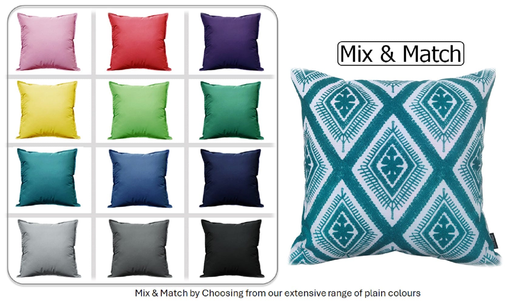 OLIVIA ROCCO Cushions 43 x 43 cm / MEZE TEAL Meze Teal Waterproof Cushion Covers 43x43cm Wholesale Manchester UK