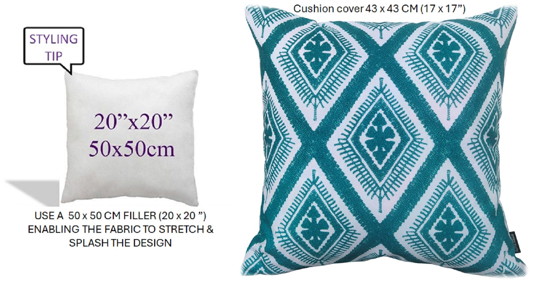OLIVIA ROCCO Cushions 43 x 43 cm / MEZE TEAL Meze Teal Waterproof Cushion Covers 43x43cm Wholesale Manchester UK
