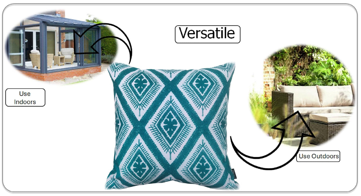 OLIVIA ROCCO Cushions 43 x 43 cm / MEZE TEAL Meze Teal Waterproof Cushion Covers 43x43cm Wholesale Manchester UK
