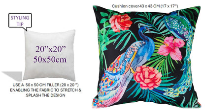 OLIVIA ROCCO Cushions 43 x 43 cm / PEACOCK Peacock Waterproof Cushion Covers 43x43cm Wholesale Manchester UK