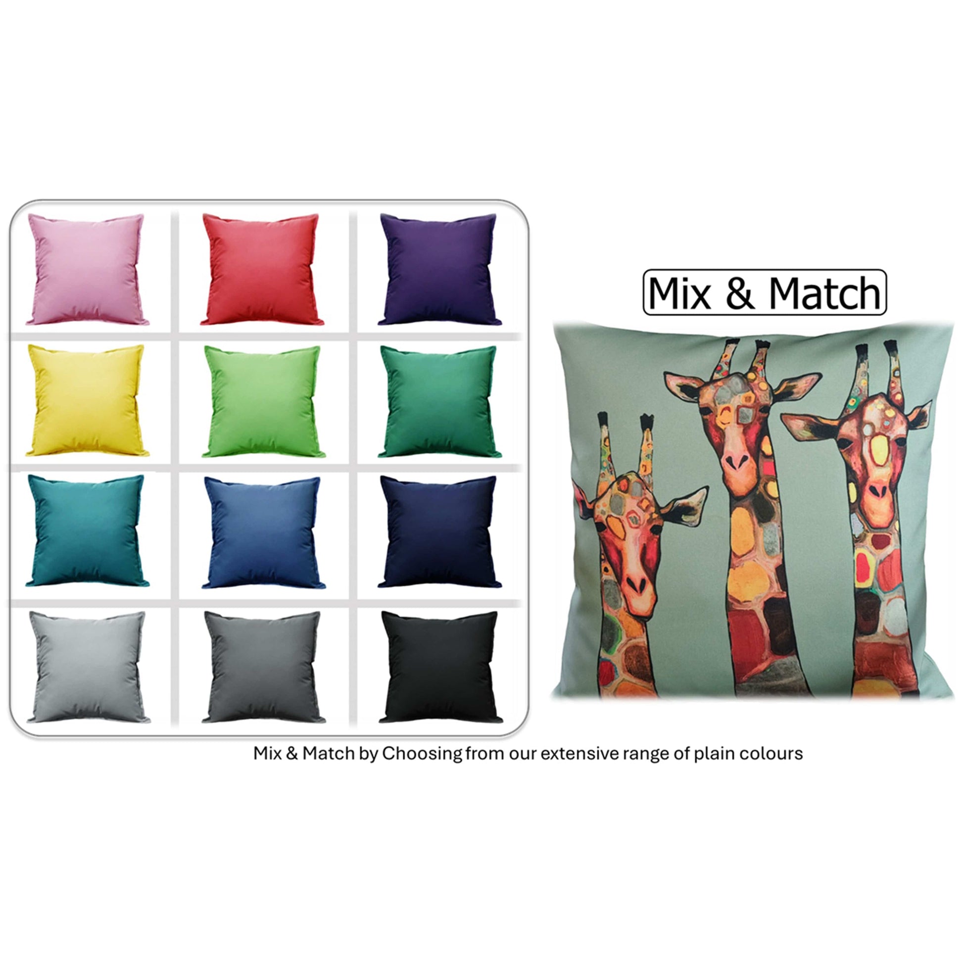 OLIVIA ROCCO Cushions 43x43cm / GIRAFFE Giraffe Waterproof Cushion Covers 43x43cm Wholesale Manchester UK