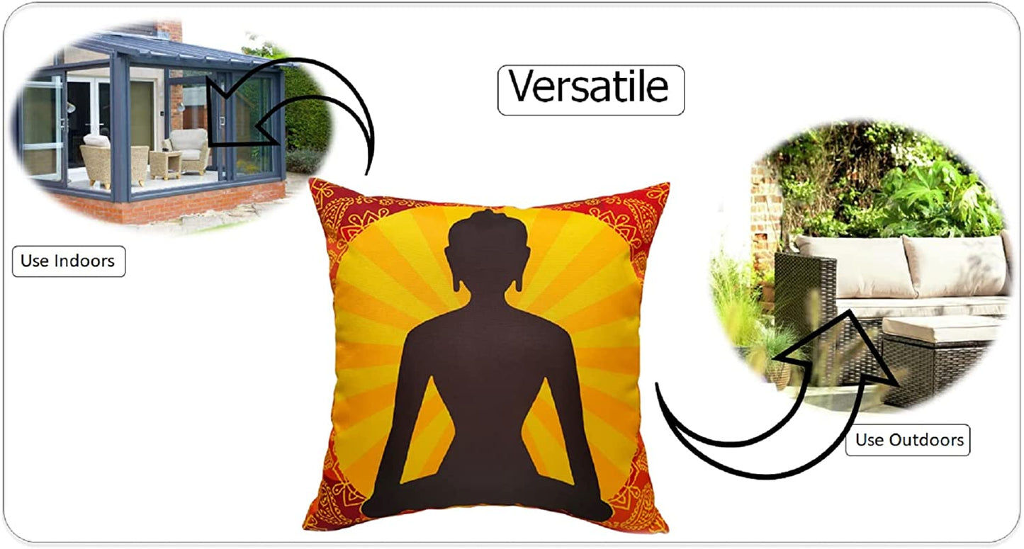 OLIVIA ROCCO Cushions BUDDHA / 43 x 43 cm Buddha Waterproof Cushion Covers 43x43cm Wholesale Manchester UK