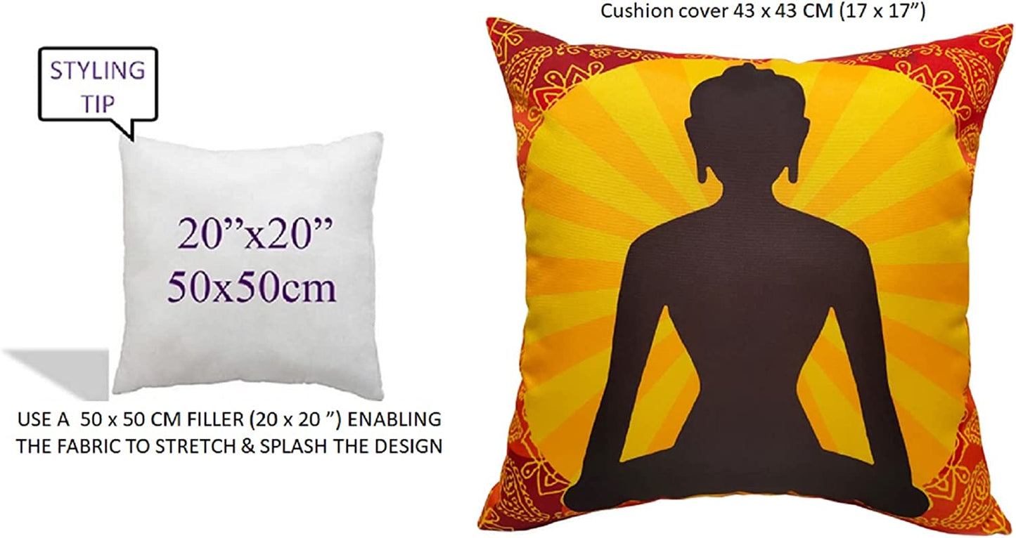 OLIVIA ROCCO Cushions BUDDHA / 43 x 43 cm Buddha Waterproof Cushion Covers 43x43cm Wholesale Manchester UK