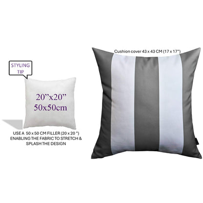 OLIVIA ROCCO Cushions GREY STRIPES / 43 x 43 CM Grey Stripes Waterproof Cushion Covers 43 x 43 cm Wholesale Manchester UK