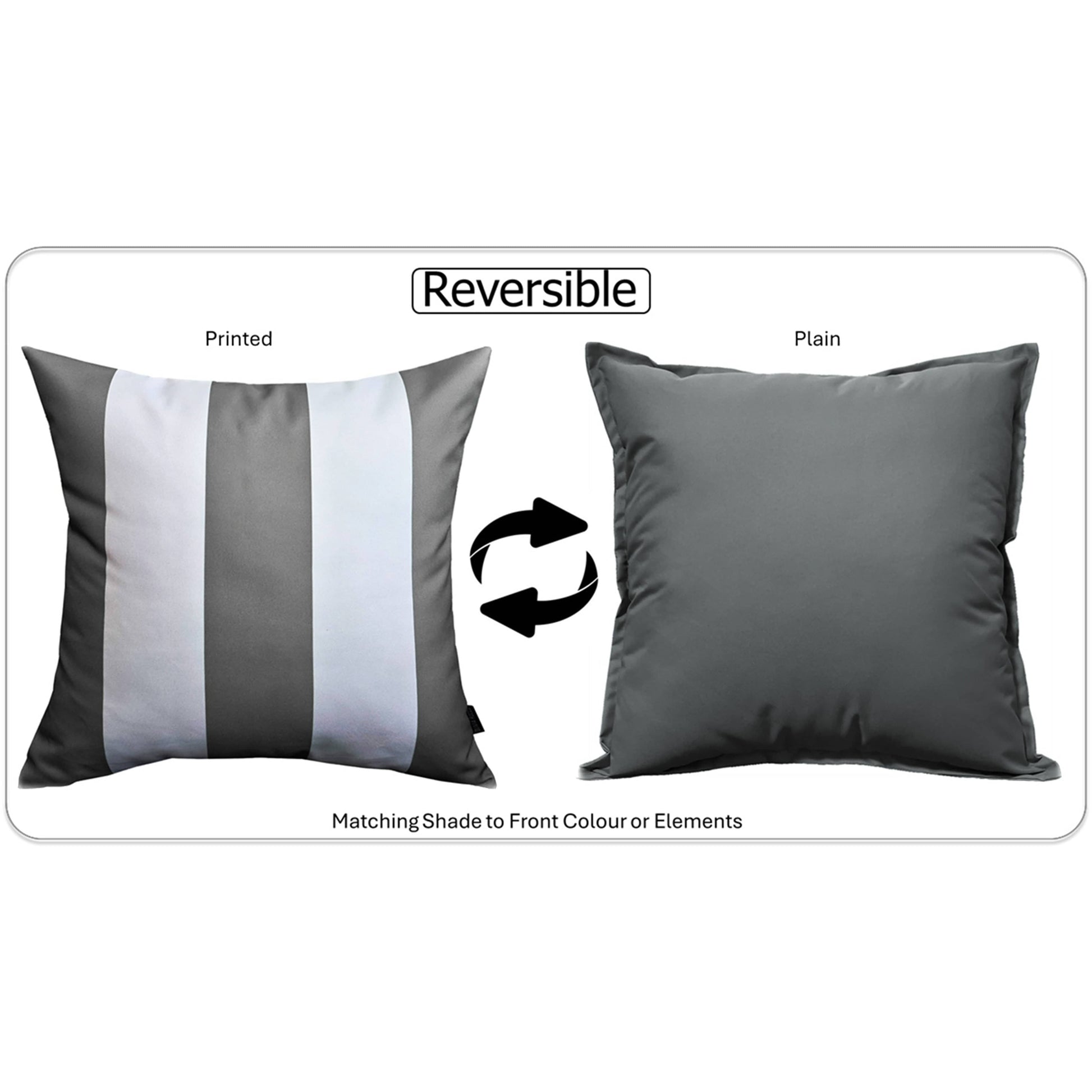 OLIVIA ROCCO Cushions GREY STRIPES / 43 x 43 CM Grey Stripes Waterproof Cushion Covers 43 x 43 cm Wholesale Manchester UK