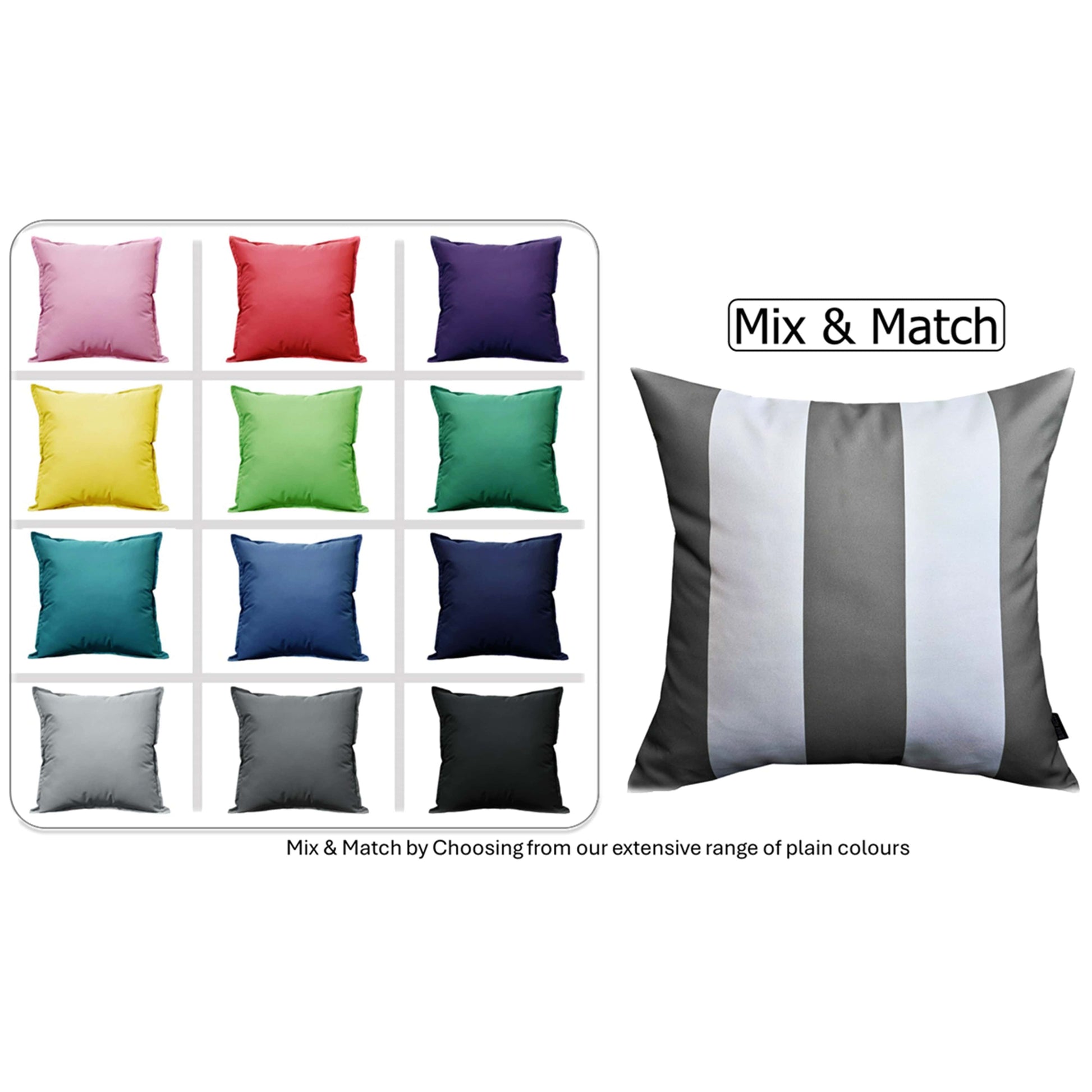 OLIVIA ROCCO Cushions GREY STRIPES / 43 x 43 CM Grey Stripes Waterproof Cushion Covers 43 x 43 cm Wholesale Manchester UK
