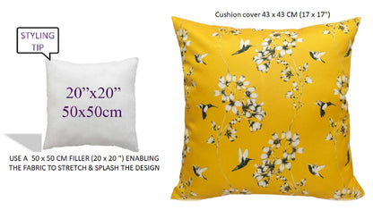 OLIVIA ROCCO Cushions JARDIN OCHRE / 43 x 43 cm Jardin Ochre Waterproof Cushion Covers 43x43cm Wholesale Manchester UK