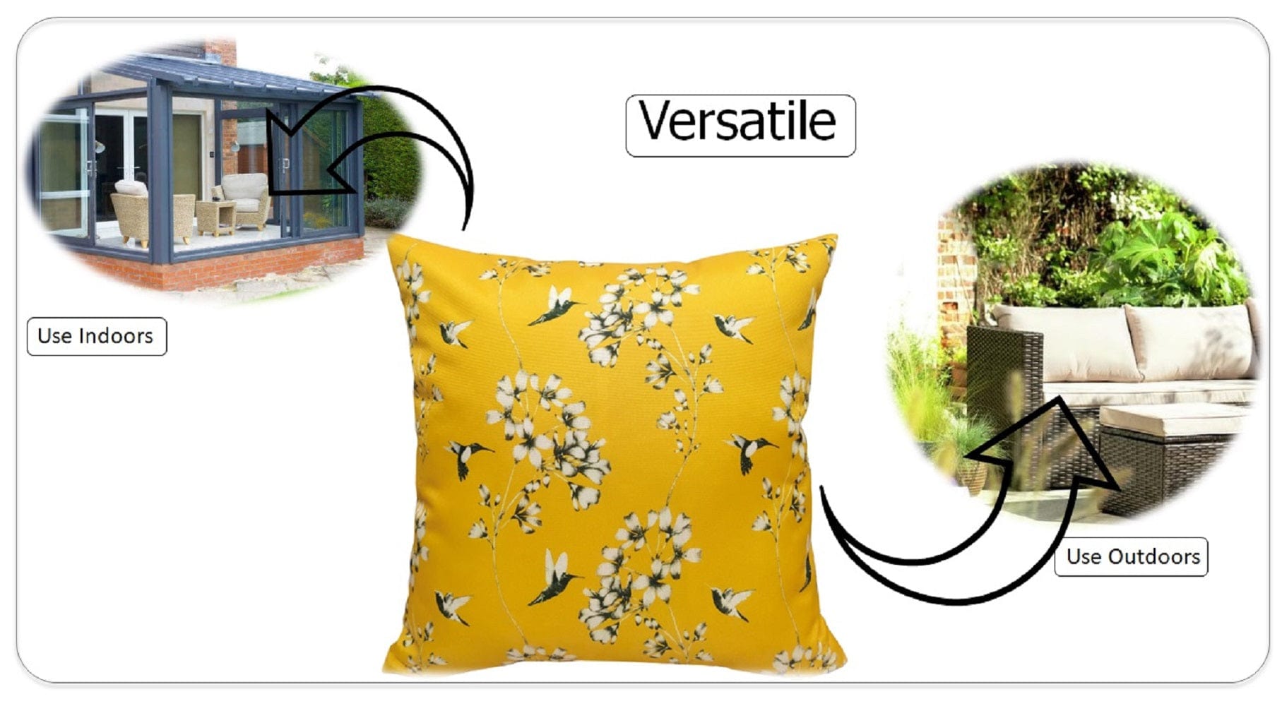 OLIVIA ROCCO Cushions JARDIN OCHRE / 43 x 43 cm Jardin Ochre Waterproof Cushion Covers 43x43cm Wholesale Manchester UK