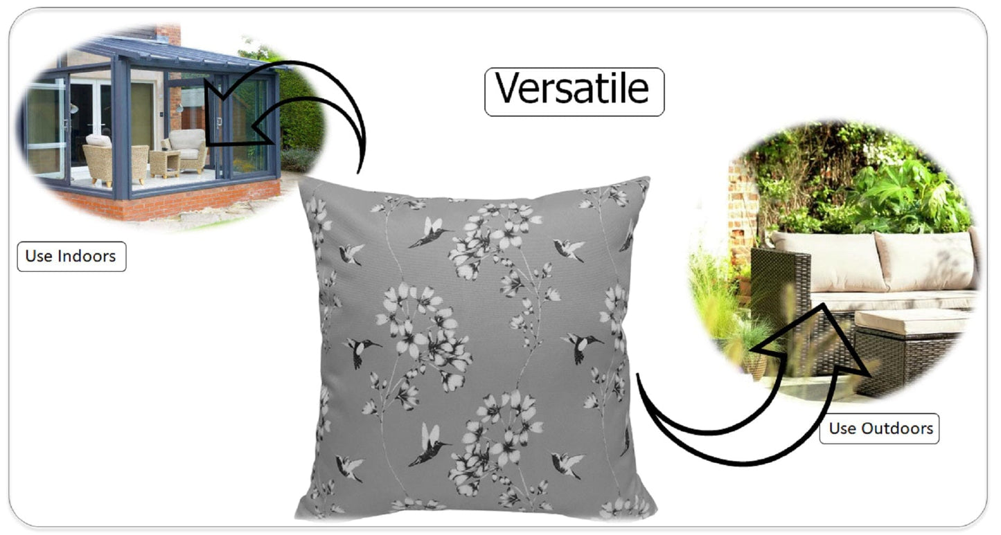 OLIVIA ROCCO Cushions JARDIN SILVER / 43 x 43 cm Jardin Silver Waterproof Cushion Covers 43x43cm Wholesale Manchester UK
