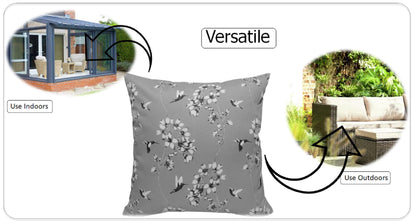 OLIVIA ROCCO Cushions JARDIN SILVER / 43 x 43 cm Jardin Silver Waterproof Cushion Covers 43x43cm Wholesale Manchester UK
