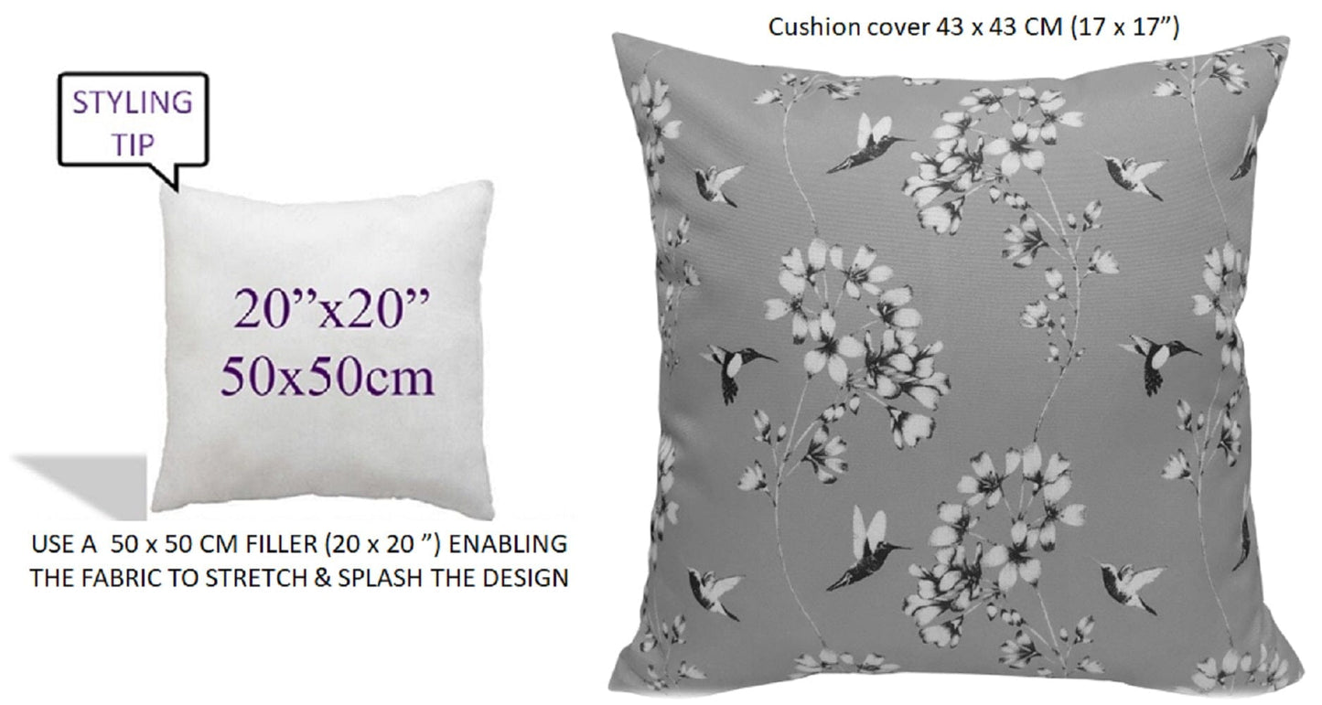 OLIVIA ROCCO Cushions JARDIN SILVER / 43 x 43 cm Jardin Silver Waterproof Cushion Covers 43x43cm Wholesale Manchester UK