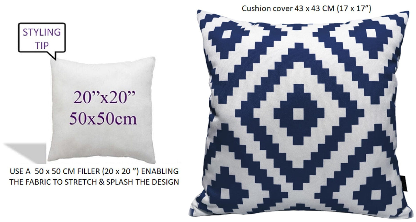OLIVIA ROCCO Cushions NAIROBI NAVY / 43 x 43 cm Nairobi Navy Waterproof Cushion Covers 43x43cm Wholesale Manchester UK