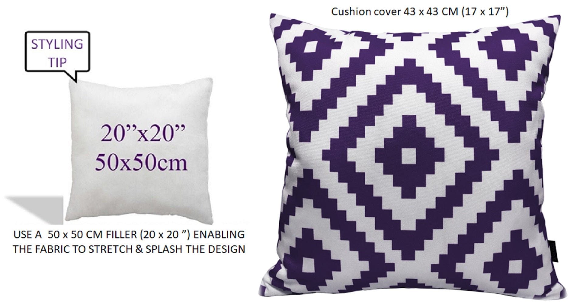 OLIVIA ROCCO Cushions NAIROBI PURPLE / 43 x 43 cm Nairobi Purple Waterproof Cushion Covers 43x43cm Wholesale Manchester UK