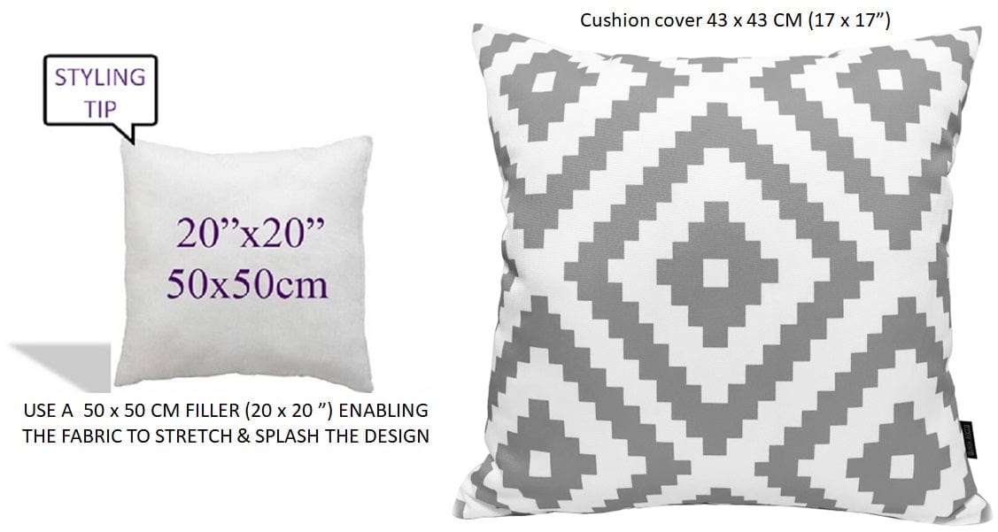 OLIVIA ROCCO Cushions NAIROBI SILVER / 43 x 43 cm Nairobi Silver Waterproof Cushion Covers 43x43cm Wholesale Manchester UK