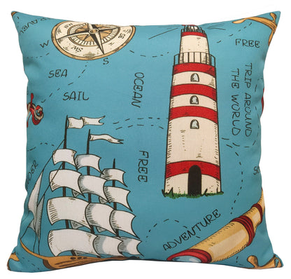 OLIVIA ROCCO Cushions SEASIDE / 43 x 43 cm Seaside Coastal Waterproof Cushion Covers 43x43cm Wholesale Manchester UK