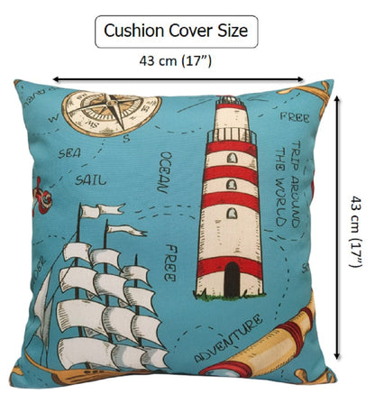 OLIVIA ROCCO Cushions SEASIDE / 43 x 43 cm Seaside Coastal Waterproof Cushion Covers 43x43cm Wholesale Manchester UK