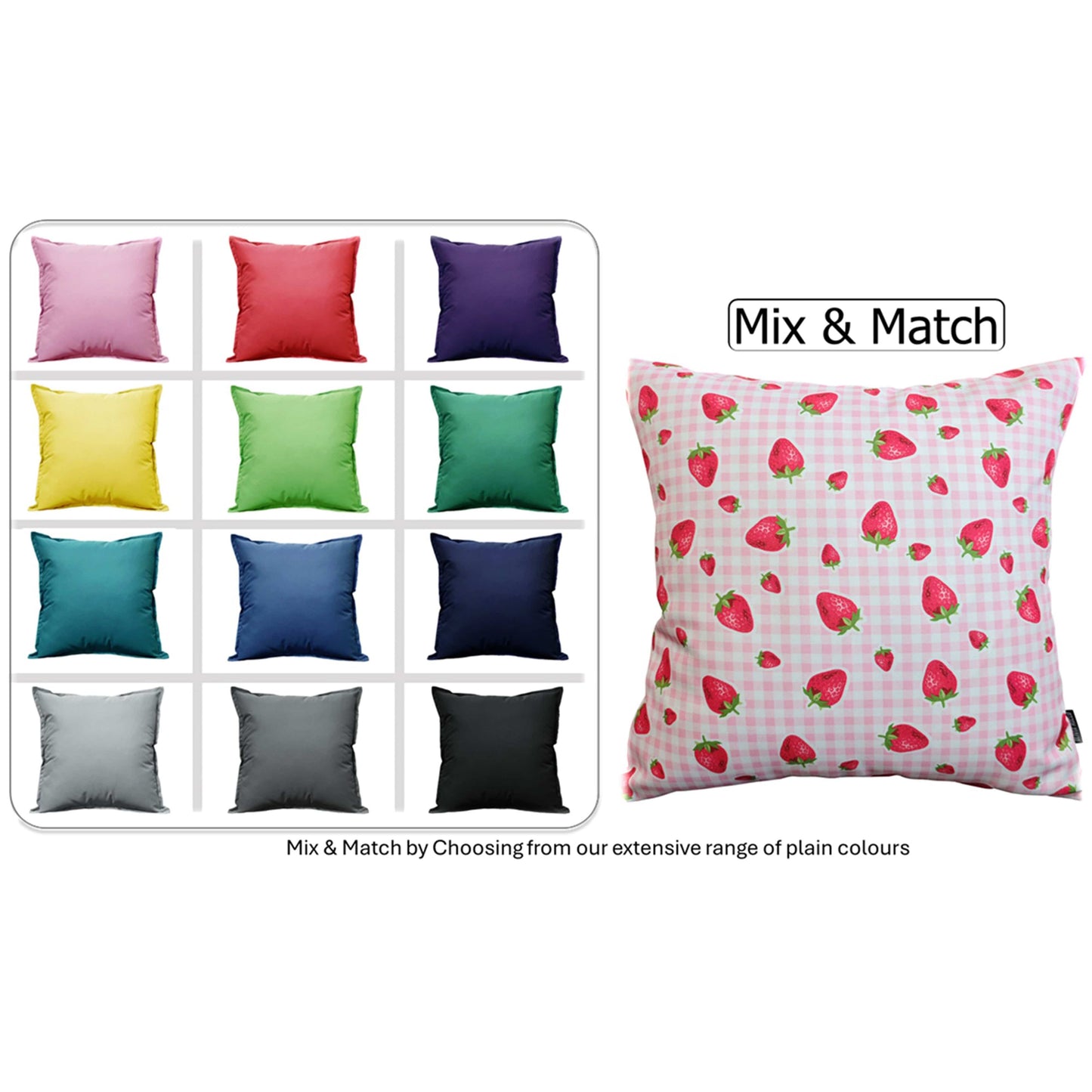 OLIVIA ROCCO Cushions STRAWBERRY / 43 x 43 CM Strawberry Waterproof Cushion Covers 43 x 43 cm Wholesale Manchester UK