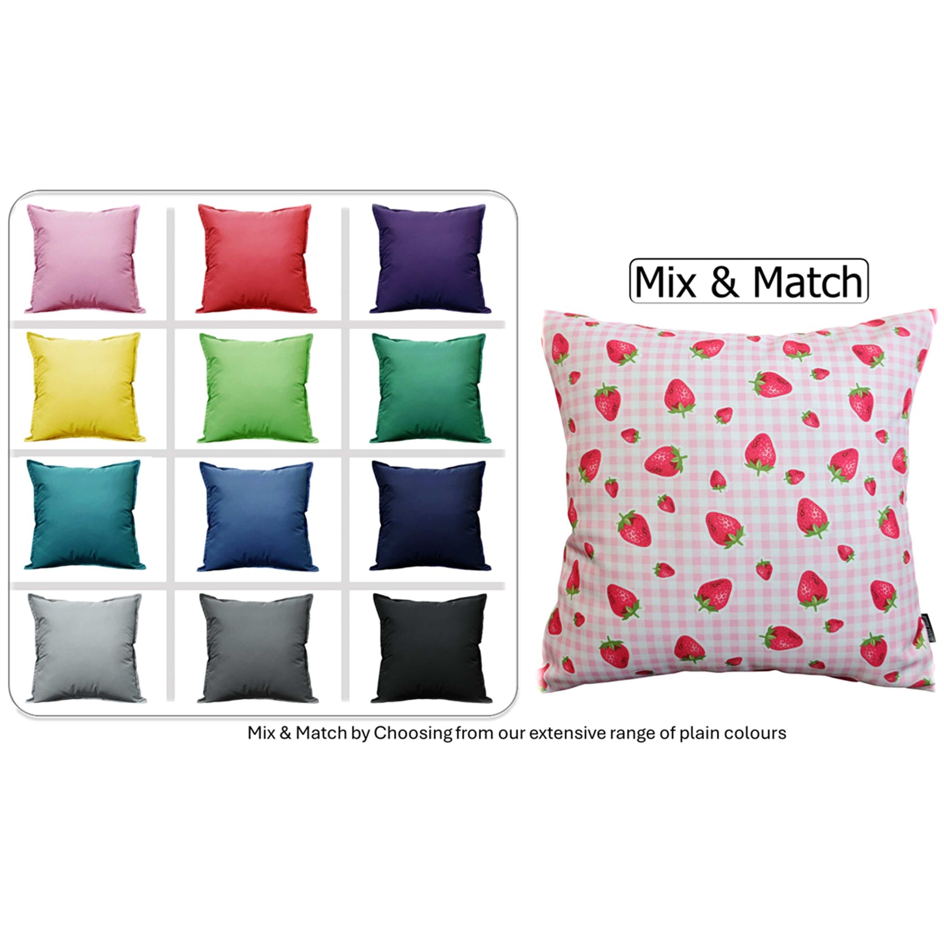 OLIVIA ROCCO Cushions STRAWBERRY / 43 x 43 CM Strawberry Waterproof Cushion Covers 43 x 43 cm Wholesale Manchester UK
