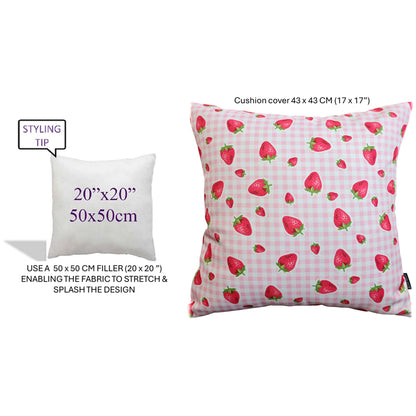OLIVIA ROCCO Cushions STRAWBERRY / 43 x 43 CM Strawberry Waterproof Cushion Covers 43 x 43 cm Wholesale Manchester UK