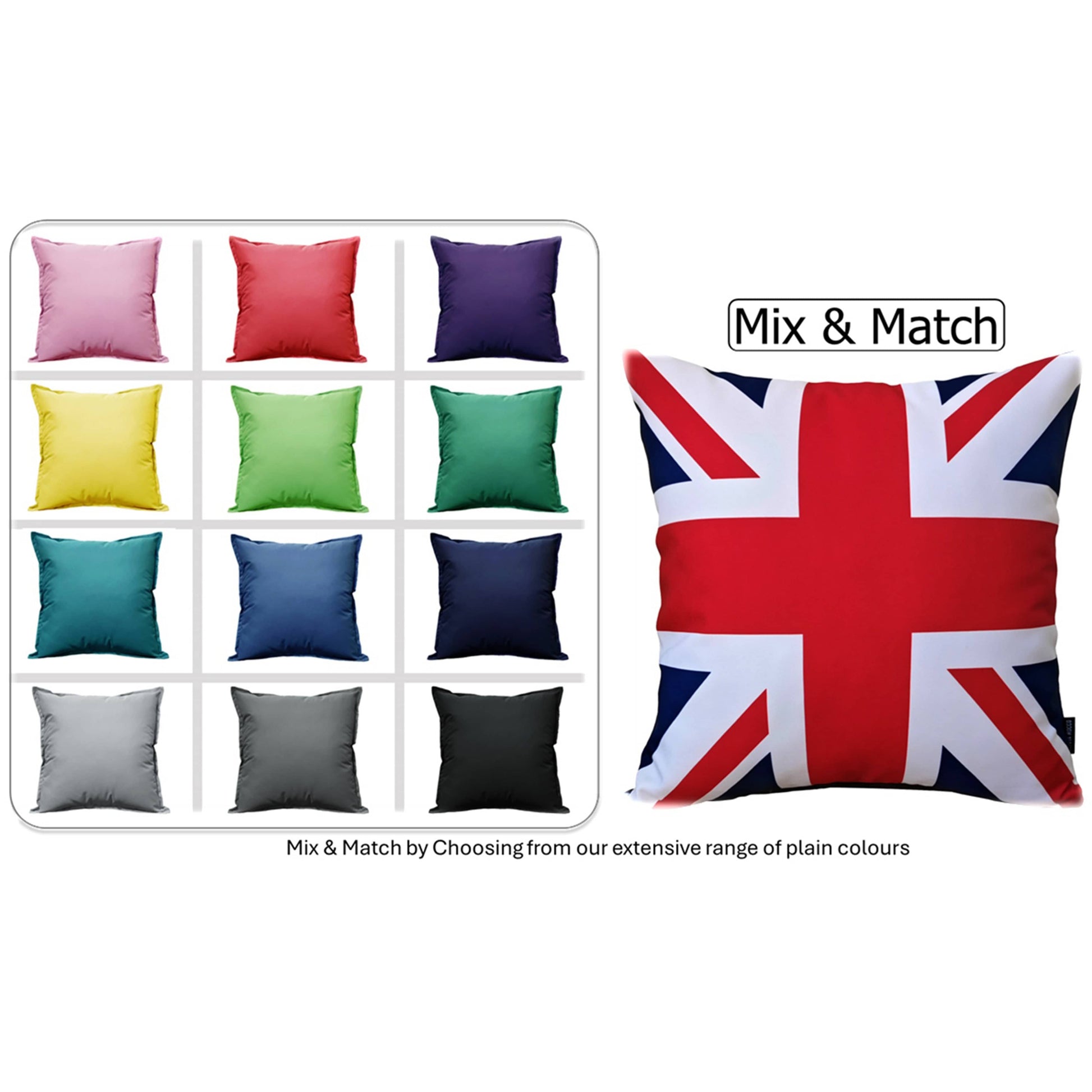 OLIVIA ROCCO Cushions UNION JACK / 43 x 43 CM Union Jack Waterproof Cushion Covers 43 x 43 cm Wholesale Manchester UK