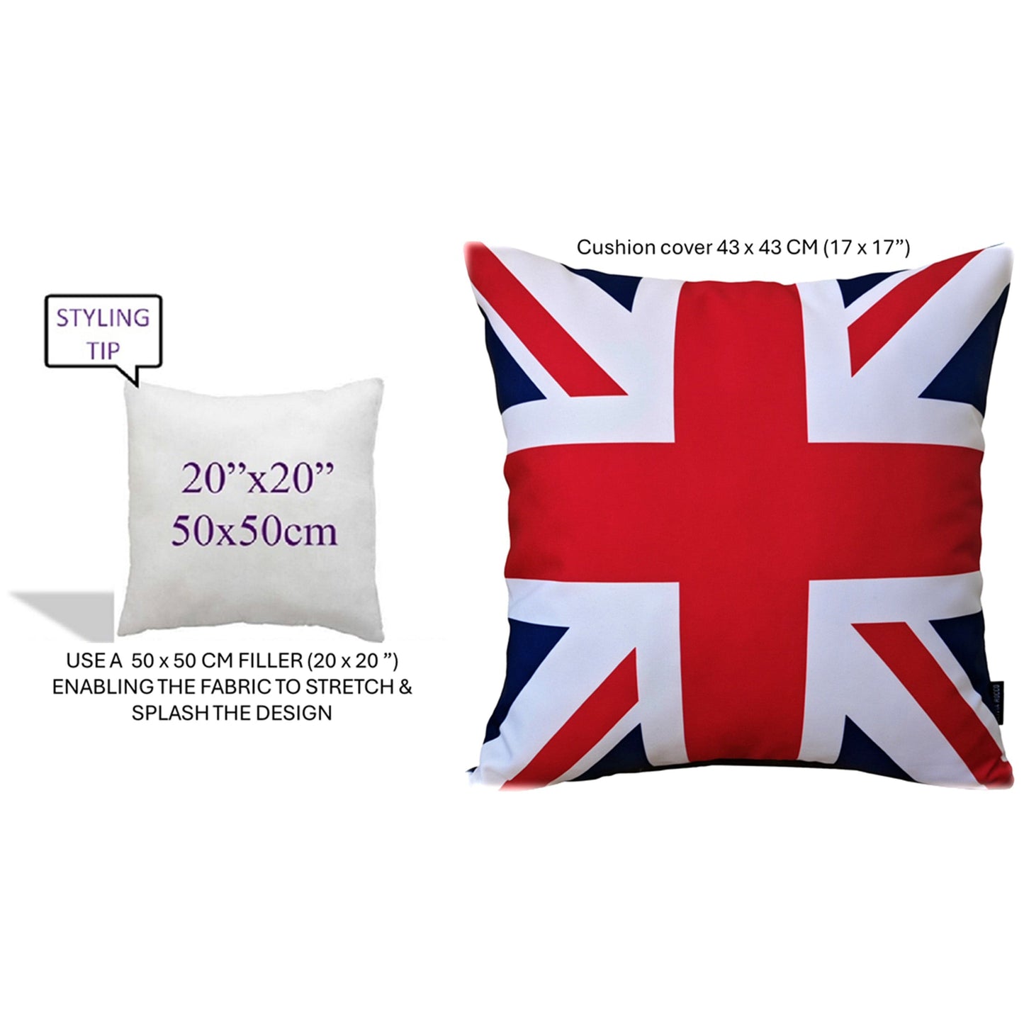 OLIVIA ROCCO Cushions UNION JACK / 43 x 43 CM Union Jack Waterproof Cushion Covers 43 x 43 cm Wholesale Manchester UK