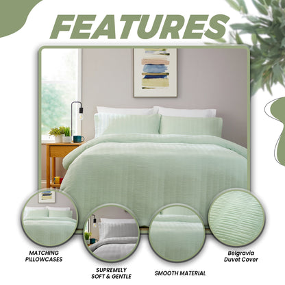 OLIVIA ROCCO Duvet Cover Belgravia Sage Green Duvet Cover Set Wholesale Manchester UK