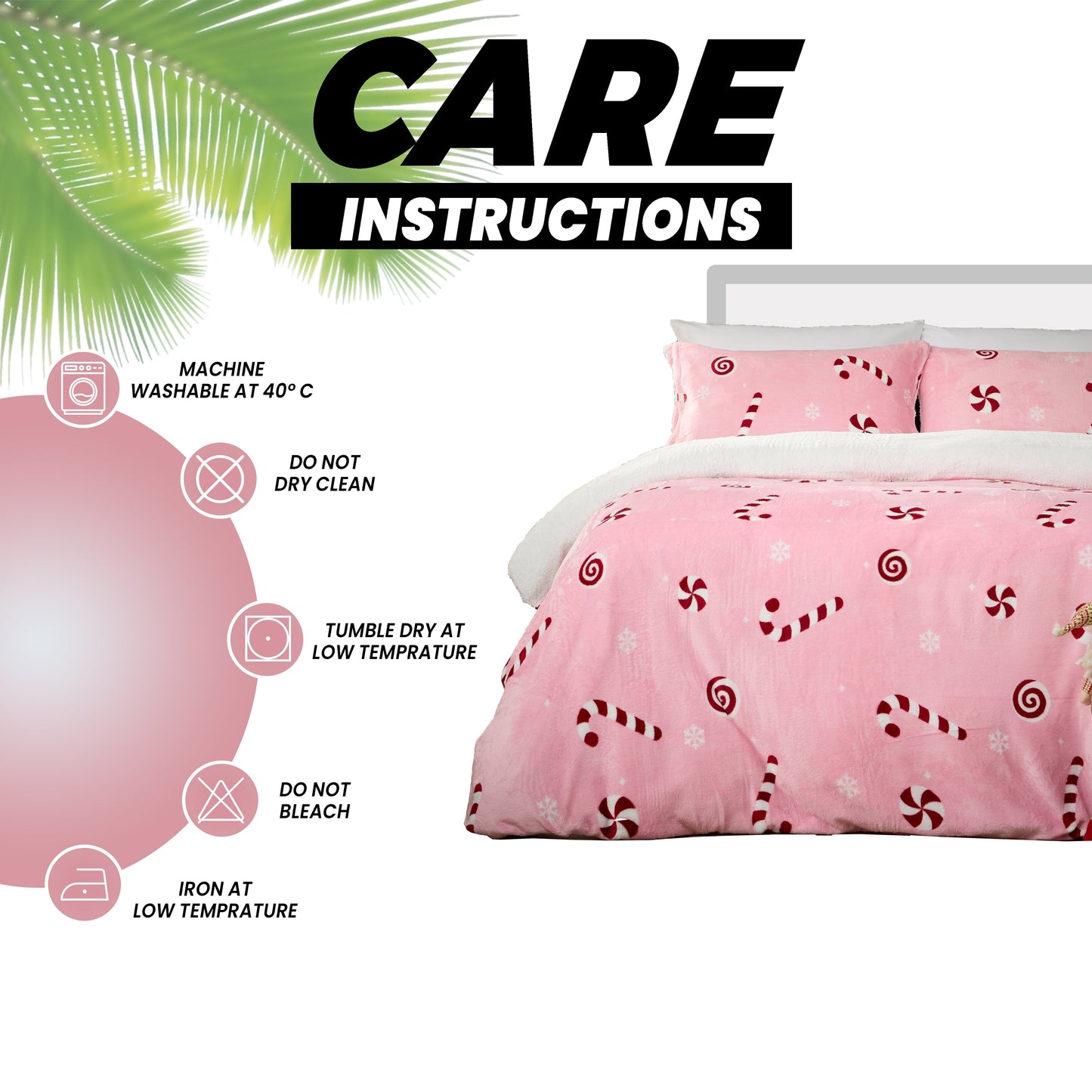 OLIVIA ROCCO Duvet Cover Candy Cane Teddy Fleece Duvet Cover Set Wholesale Manchester UK