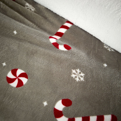 OLIVIA ROCCO Duvet Cover Candy Cane Teddy Fleece Duvet Cover Set Wholesale Manchester UK